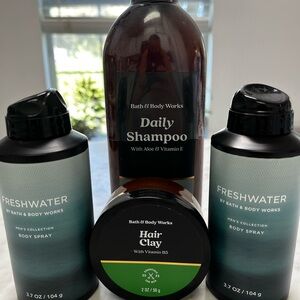 Men’s Bath & Body Works Freshwater Body Spray Daily Shampoo, and Hair Clay Set